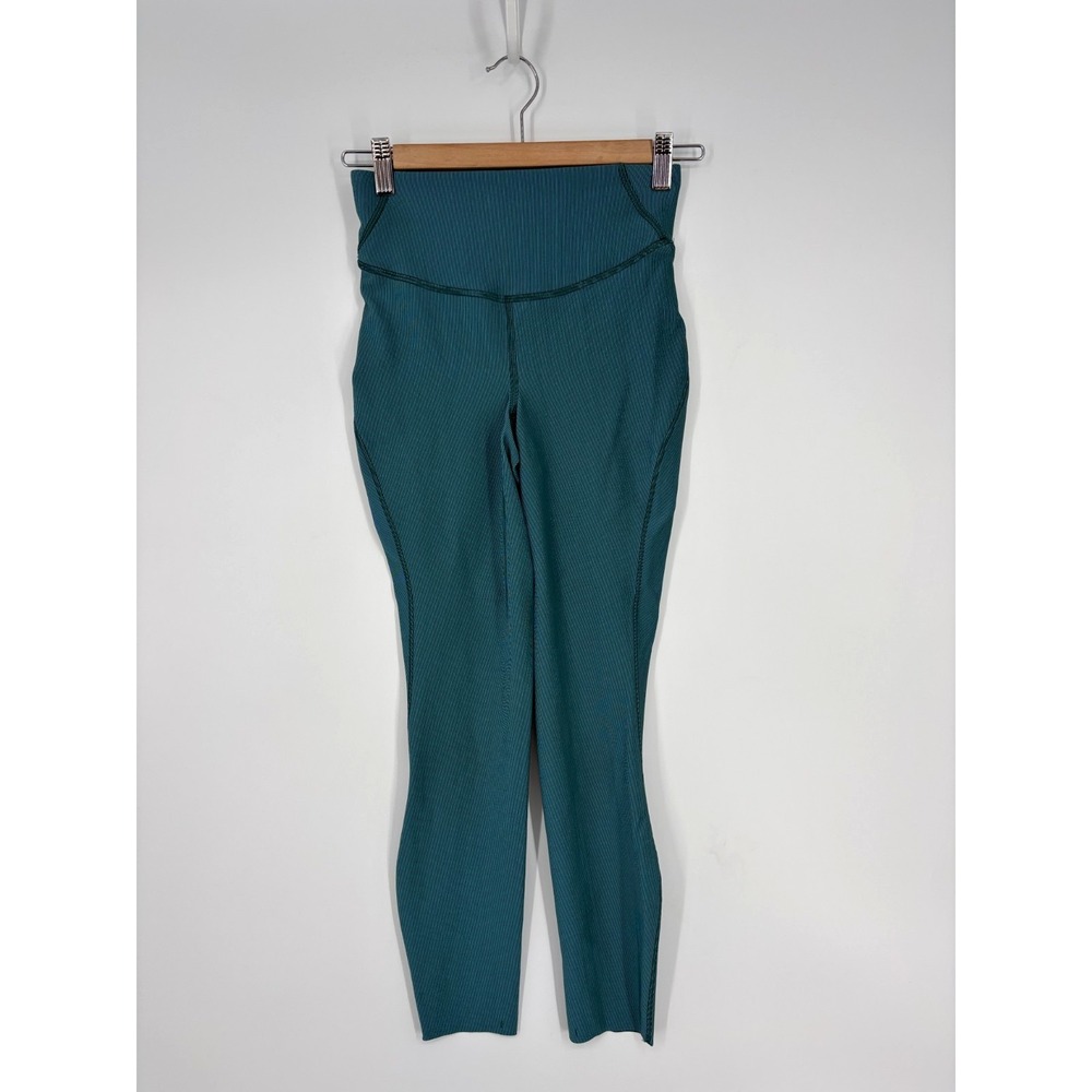 Lululemon Leggings Womens 4 Blue Base Pace High Rise Tight Ribbed Two Tone